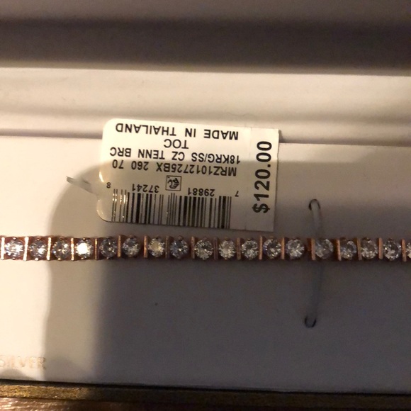 =NEW= LADIES DIAMOND ROSE 18k GOLD TENNIS BRACELET - Picture 3 of 5